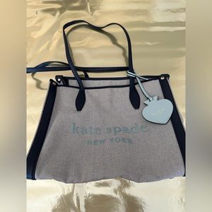Kate Spade medium shoulder tote navy blue
